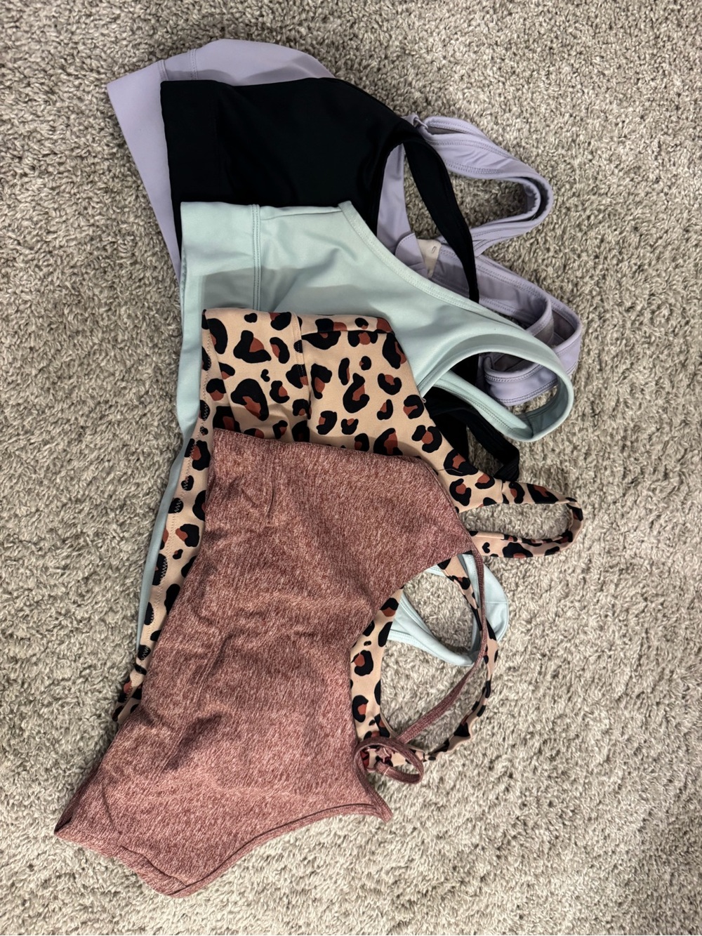 Mixed Pack Women’s Sports Bras - black, Mint & Lavender